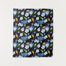 Tapiz Palm Leaves Tropicales y Beer Bottles Beach Bar