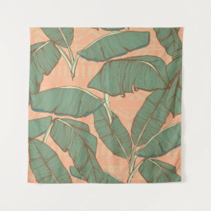 Tapiz Palm Tropical: Fondo de hoja sin costura