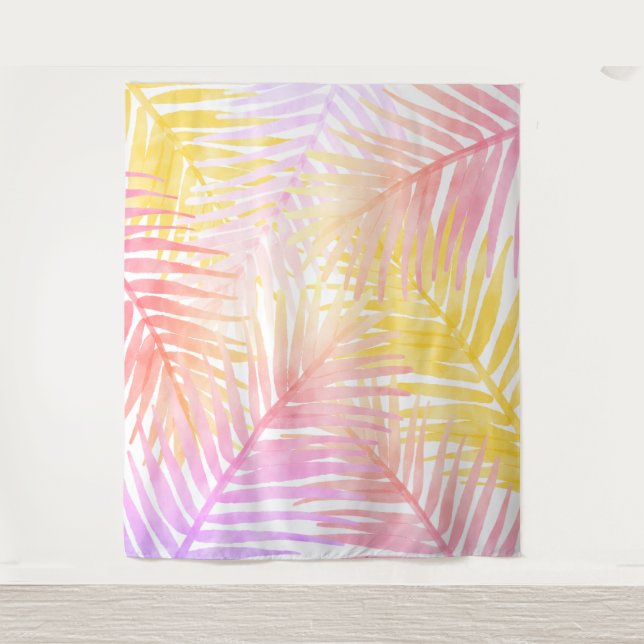 Tapiz Palm tropical hawaiana deja fondo Fiesta (Anverso)