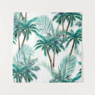 Tapiz Palm tropical: Patrón de jungla acuarela.