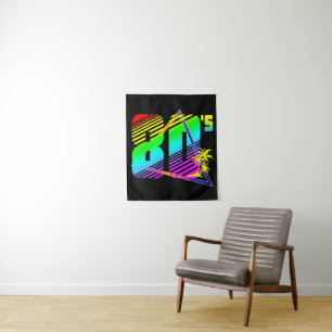 Tapiz Palmares coloridos de la puesta del sol de los 80