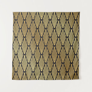 Tapiz Palmas Art Déco: Oro Negro.