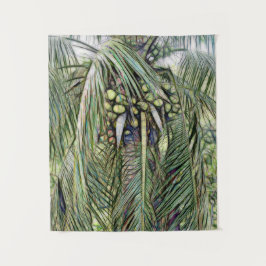 Tapiz Palmera de coco moderna vegetación tropical  