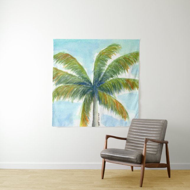 Tapiz palmera tropical Beach en un día soleado (In situ)