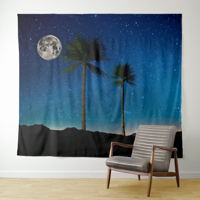 Tapiz Palmeras en la noche (In situ (horizontal))