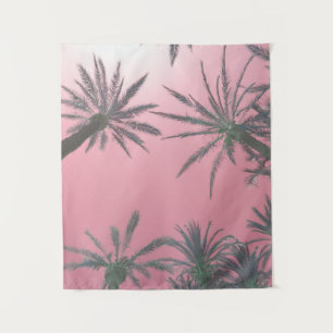 Tapiz Palmeras Pastel Rosa Sunset