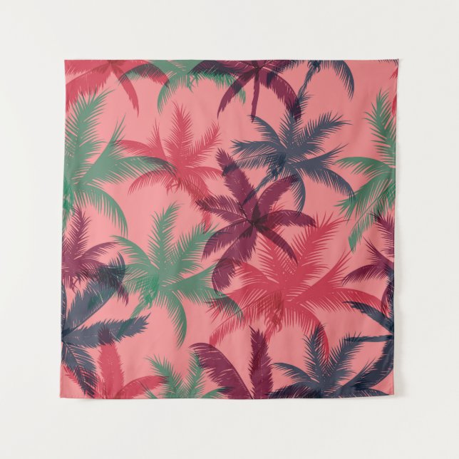 Tapiz Palmeras Tropicales: Patrón sin Marea (Anverso)
