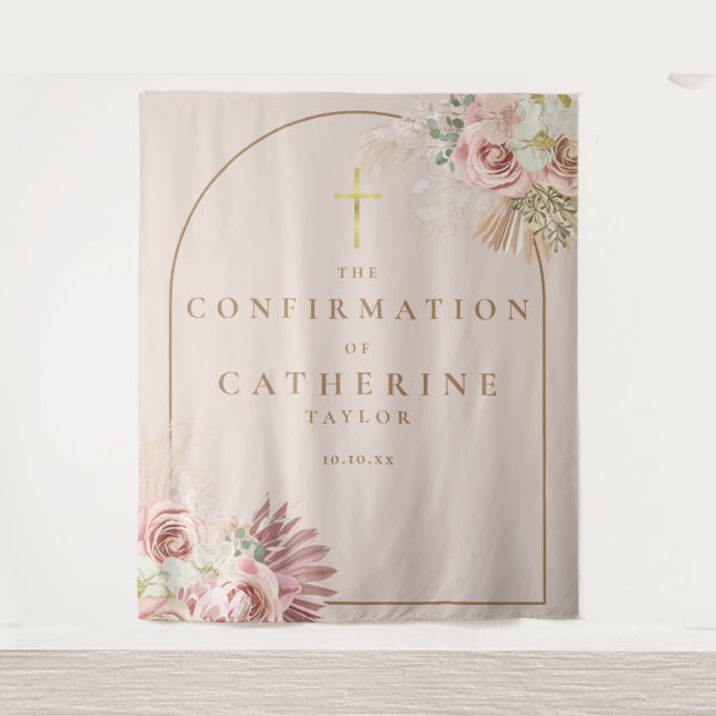 Tapiz Pampas Grass Confirmation Photo Backdrop (Anverso)