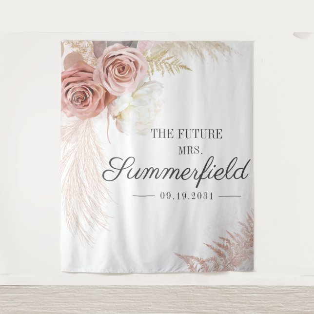 Tapiz Pampas Grass Tan Bridal Shower (Anverso)