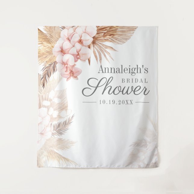 Tapiz Pampas Grass Terracotta Bridal Shower (Anverso)