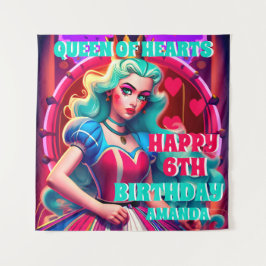 Tapiz Pancarta de cumpleaños de la Reina de los Corazone