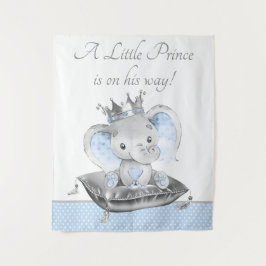 Tapiz Pancarta de fondo de Baby Shower Boy Elephant Prin