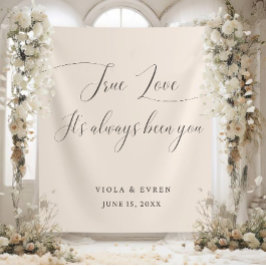 Tapiz Pancarta de Fondo de Boda con Letra Elegante de Am