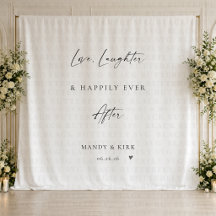Pancarta de Fondo de Boda Felices para Siempre con