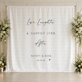 Tapiz Pancarta de Fondo de Boda Felices para Siempre con
