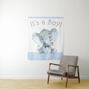 Tapiz Pancarta de fondo de Elephant Baby Shower