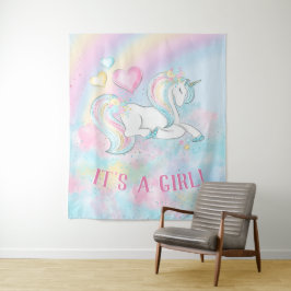 Tapiz Pancarta de fondo para baby shower de unicornio ar