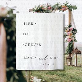 Tapiz Pancarta de Fondo para Bodas Aquí está para Siempr