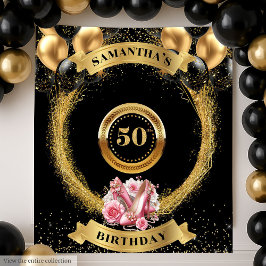 Tapiz Pancarta de globos negros Glam con tacones altos r