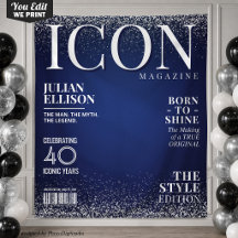 Pancarta de revista de moda personalizada, fiesta