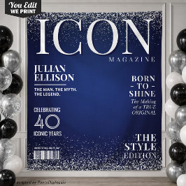 Tapiz Pancarta de revista de moda personalizada, fiesta 