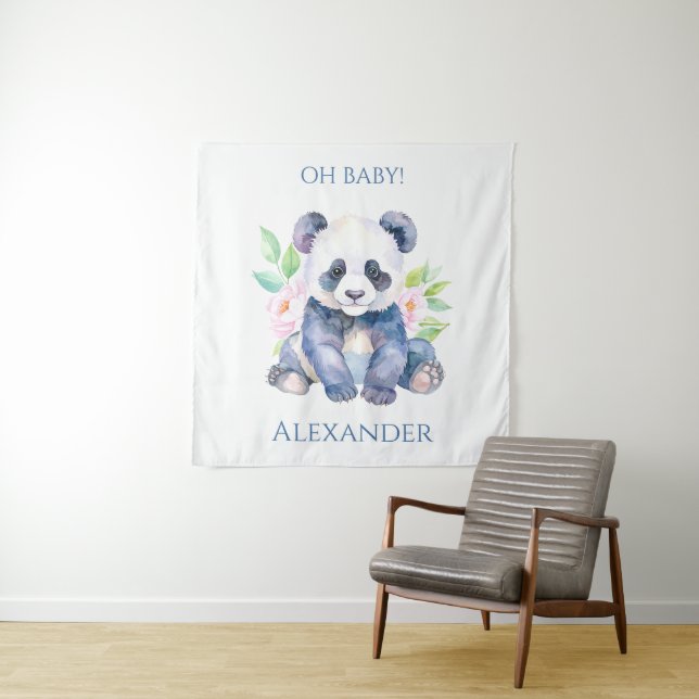 Tapiz Panda bebé personalizado  (In situ)
