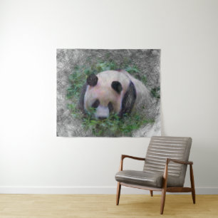 Tapiz panda de animales artísticos
