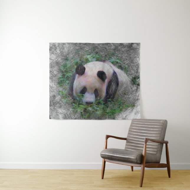 Tapiz panda de animales artísticos (In situ (horizontal))