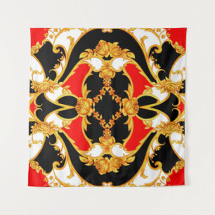 Tapiz Panel complejo de Rococo con elementos florales