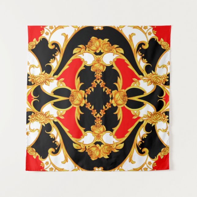 Tapiz Panel complejo de Rococo con elementos florales (Anverso)