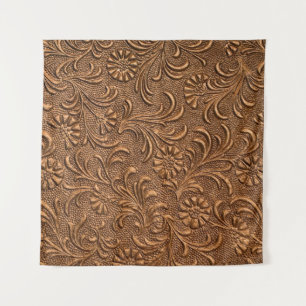 Tapiz panel floral grabado en relieve, cobre