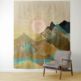 Tapiz Panorama de Montaña Metálica Gold Vista