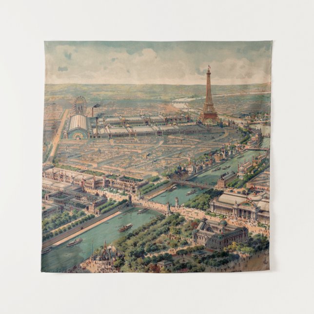 Tapiz Panoramic view of the Universal Exposition in Pari (Anverso)