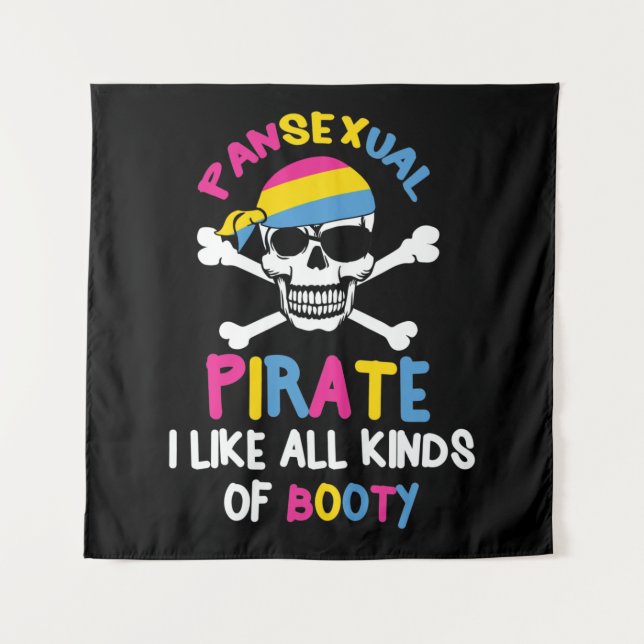 Tapiz Pansexual Pirate Booty Regalo del Orgullo LGBTQ (Anverso)