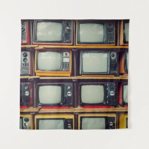 Tapiz Pantalla en blanco de la vieja retro de televisión