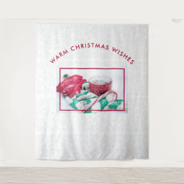 Tapiz Pantalones de mariscos de cacao caliente y Navidad