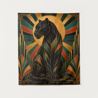 Tapiz Pantera Negra Art Déco