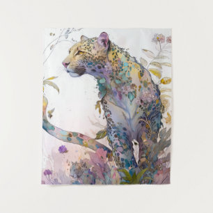 Tapiz Panther retrata el bosque de fauna silvestre