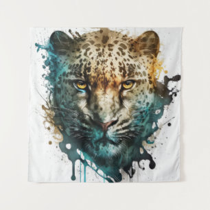 Tapiz Panther Retrato de Animales Pintando Vida Silvestr