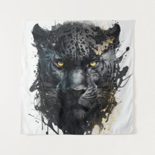 Tapiz Panther Retrato de Animales Pintando Vida Silvestr