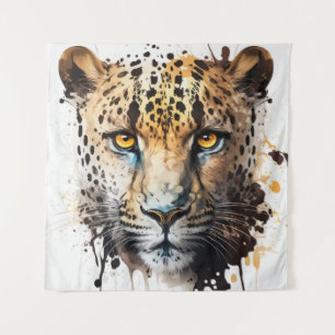 Tapiz Panther Retrato de Animales Pintando Vida Silvestr