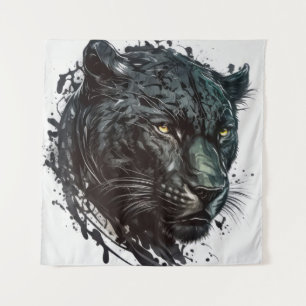 Tapiz Panther Retrato de Animales Pintando Vida Silvestr