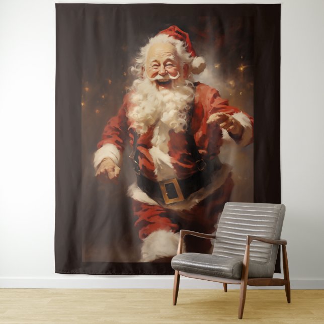 Tapiz Papá Noel en carrera (In situ)