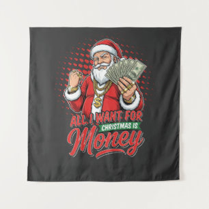 Tapiz Papá Noel Gángster Todo lo que Quiero para Navidad