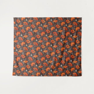 Tapiz PAPAS ROJAS EN Floral DE amapola BLANCA NEGRA