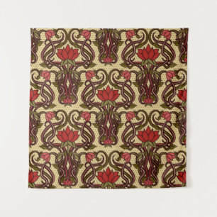 Tapiz Papel de flores de estilo Art Nouveau.