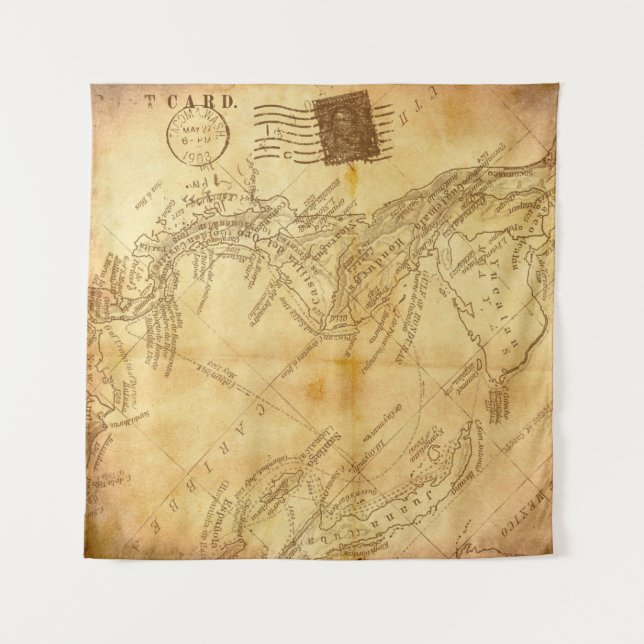 Tapiz Papel de fondo del mapa de cosecha (Anverso)