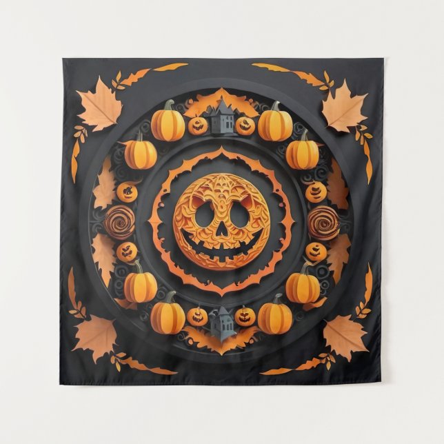 Tapiz Papel de Halloween Mandala (Anverso)