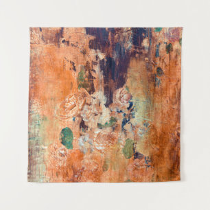 Tapiz Papel de pared de flores antiguo, morena.