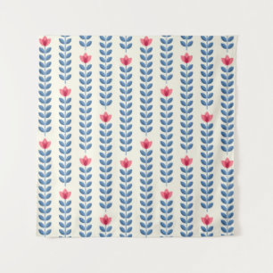 Tapiz Papel de pared retro - patrón floral con sca abstr